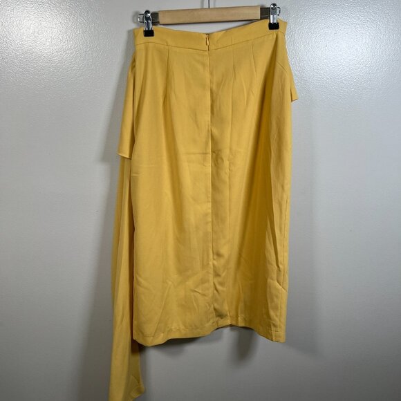 SNDYS Zanita Set Size Large Yellow Crop Top Midi Skirt High Waisted Sexy - Picture 15 of 16